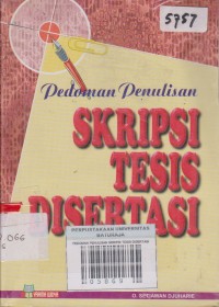 Image of PEDOMAN PENULISAN SKRIPSI TESIS DISERTASI