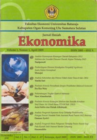 Image of JURNAL ILMIAH EKONOMIKA  VOL 1 NO 1 APRL 2009