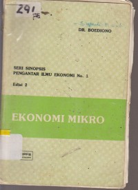 Image of SERI SINOPSIS PENGANTAR ILMU EKONOMI NO.1 EDIS KE2 EKONOMI MIKRO