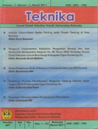 Image of TEKNIKA JURNAL ILMIAH FAKULTAS TEKNIK UNIVERSITAS BATURAJA VOL 1 NO 1 MAR 11