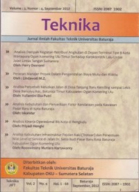 Image of TEKNIK JURNAL ILMIAH FAKULTAS TEKNIK UNIVERSITAS BATURAJA VOL 2 NO 4 SEP 12