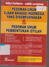 Image of PEDOMAN UMUM EJAAN BAHASA INDONESIA YANG DISEMPURNAKAN & PEDOMAN UMUM PEMBENTUKAN ISTILAH